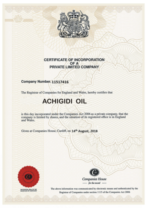 Certificate of Incorporation